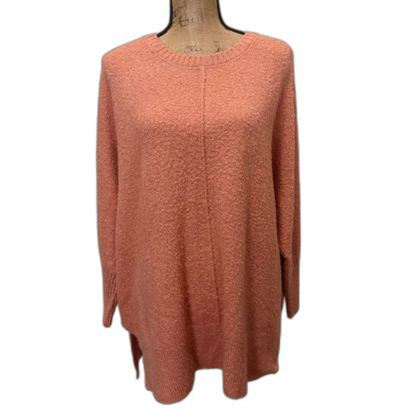 Wonderly Textured Knit Sweater Pastel Coral Slouchy Spring Layering Size XL - Picture 1 of 4